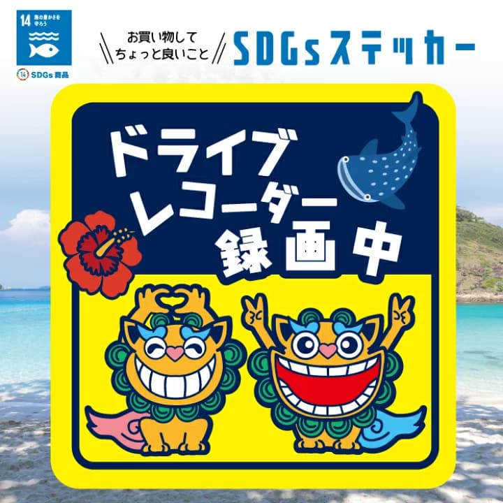 【楽天市場】SDGs 寄付 シーサー ドライブレコーダー 録画中 ドラレコ 煽り 運転 危険 いたずら 撮影中 警告 注意 セキュリティ 車間 被害 事故 防止 沖縄 海 好き ジンベエザメ ハイビスカス 守り神 ステッカー カスタム アウトドア ピース 屋外 防水 お洒落 オシャレ 可愛い：CARE DESIGN 楽天市場店